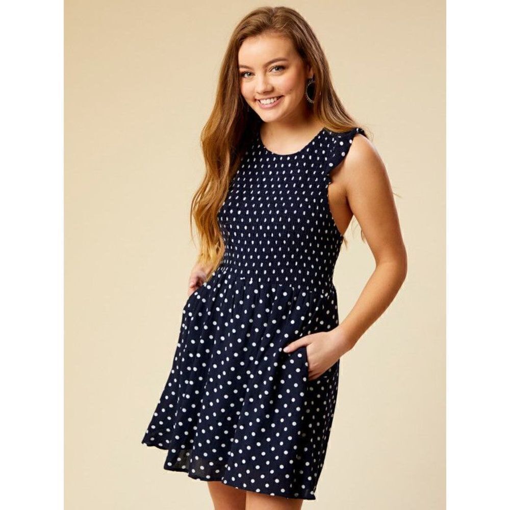 Altar'd State Blue/White Polka Dot Dress